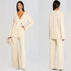 Chic Cream Wide Leg Women's Jumpsuit